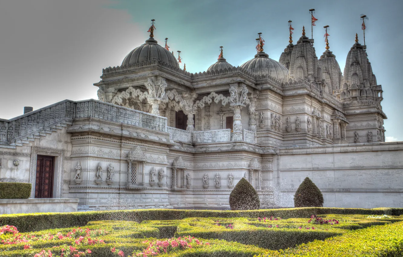 Photo wallpaper England, London, London, England, Neasden Temple, The Temple Of Shri Swaminarayan Mandir, BAPS Shri Swaminarayan …