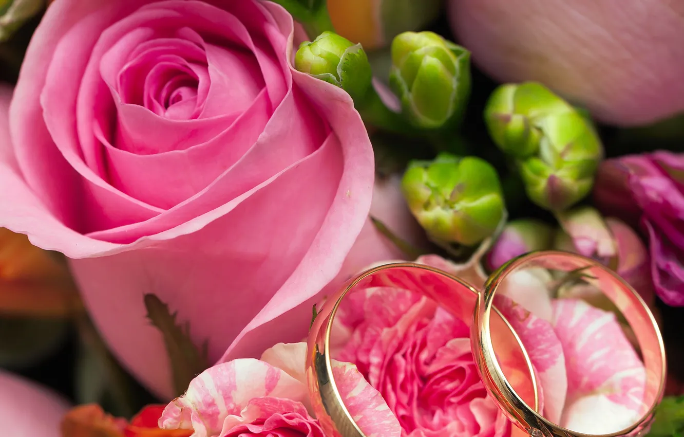 Photo wallpaper flowers, roses, bouquet