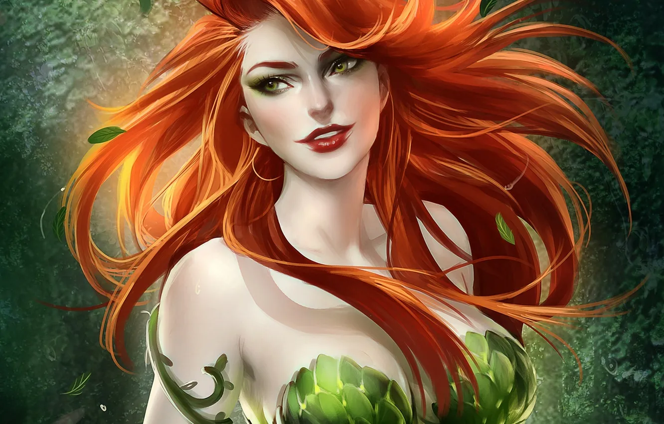 Photo wallpaper art, sakimichan, DC Comics, Poison Ivy