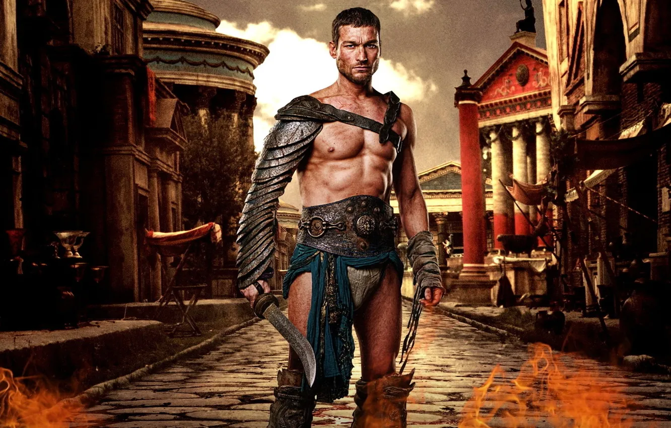 Photo wallpaper Spartacus, Andy Whitfield, Gladiator, Spartacus, the ends