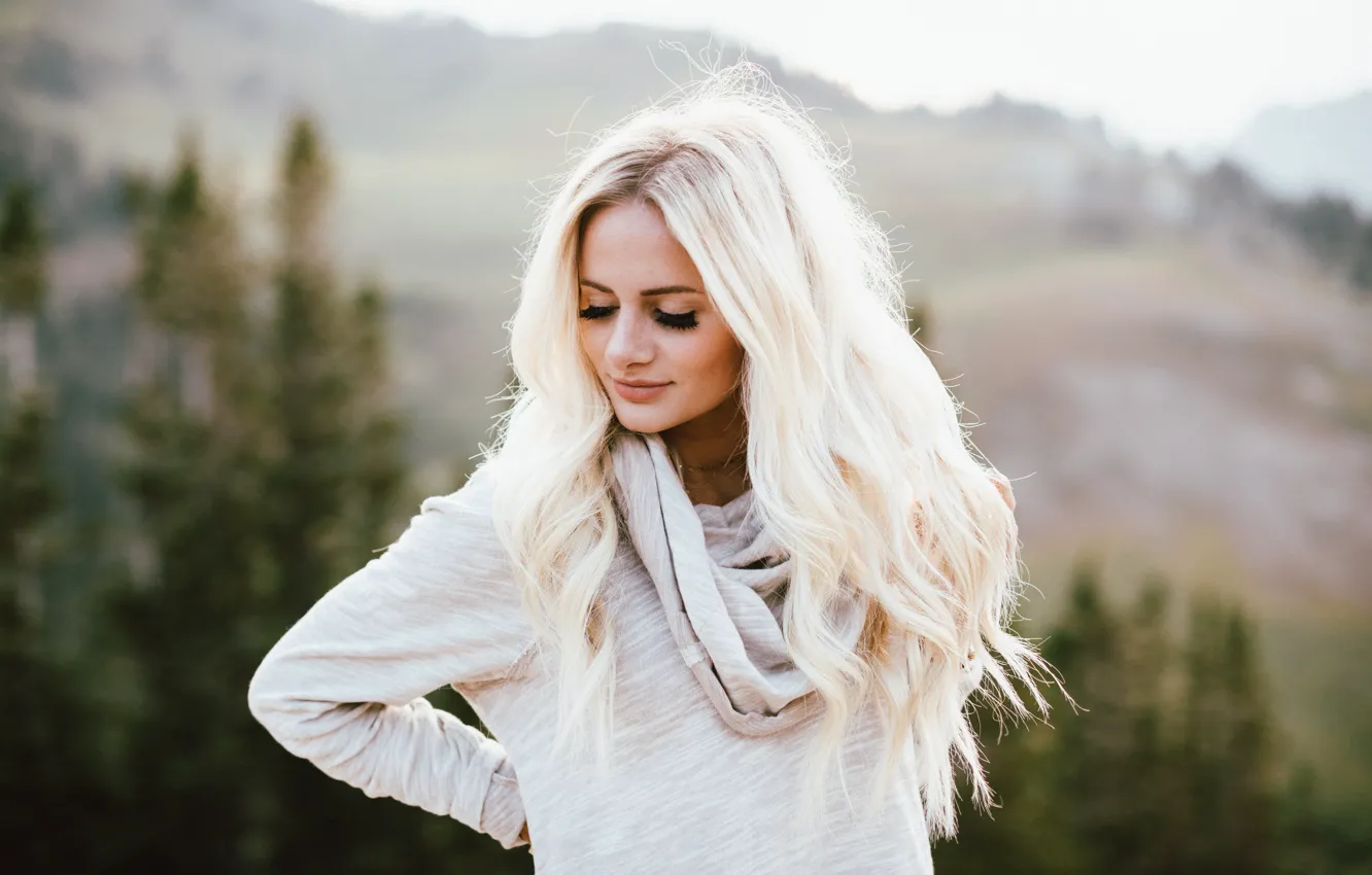 Photo wallpaper girl, face, background, hair, blonde, cutie