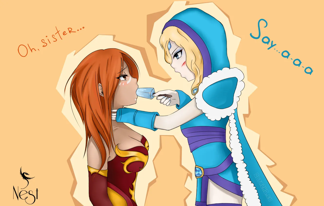 Photo wallpaper maiden, dota 2, Lina, Crystal