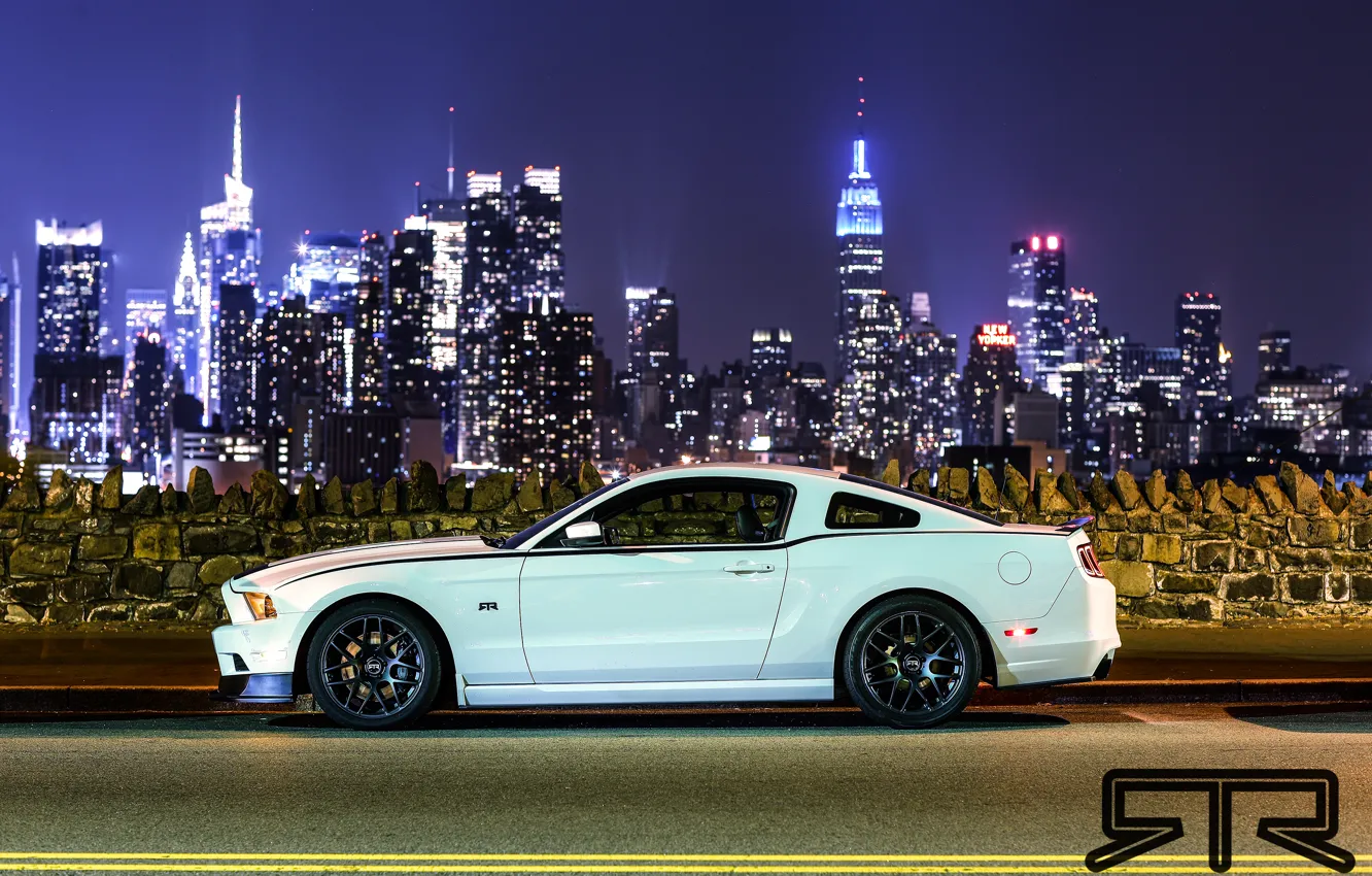 Photo wallpaper road, the city, Ford, mustang, rtr