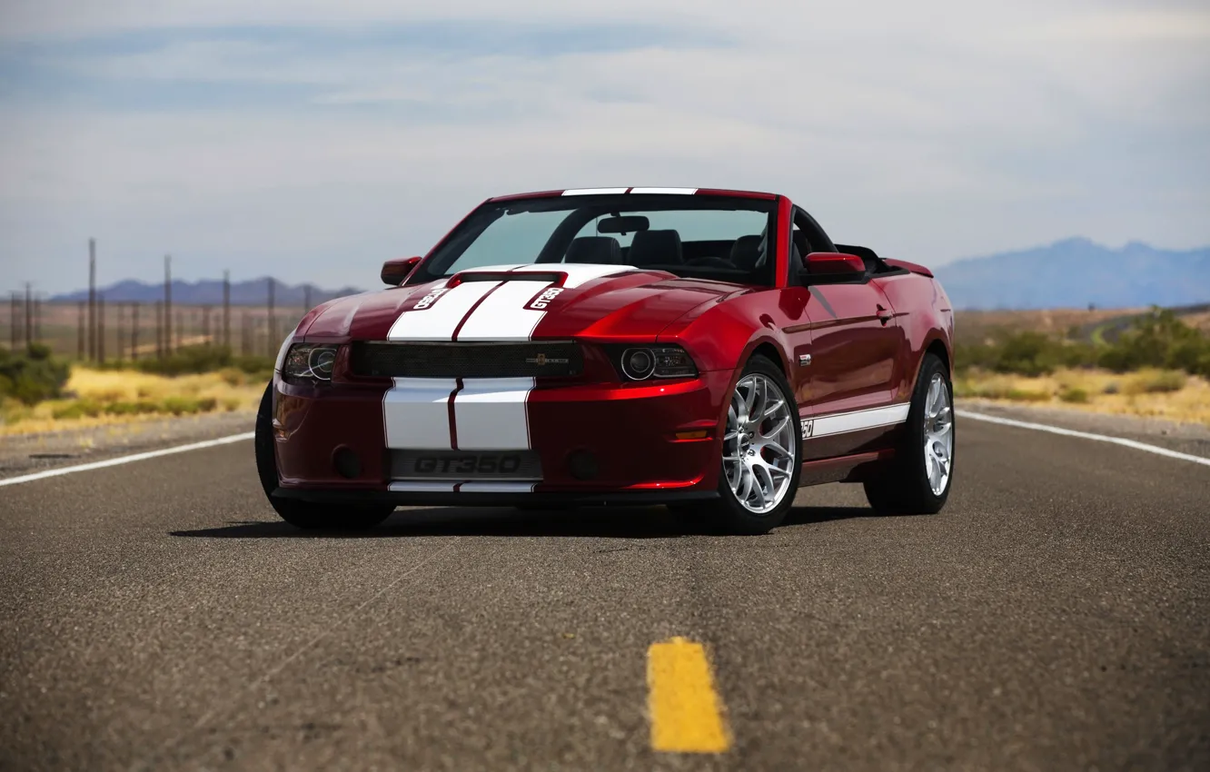 Photo wallpaper road, tuning, Shelby, convertible, ford mustang, Ford Mustang, GT350