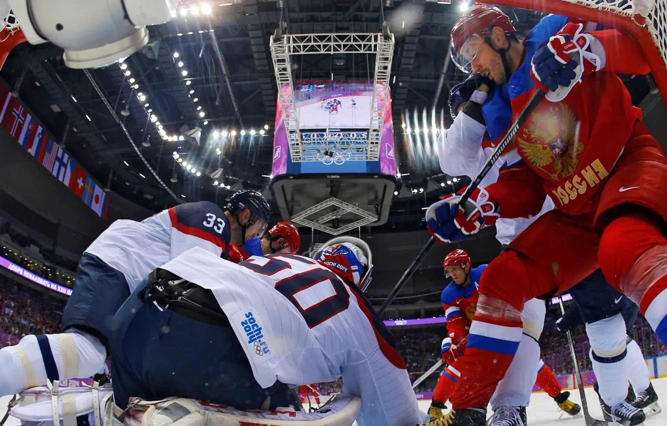 Photo wallpaper hockey, Sochi 2014, The XXII Winter Olympic Games, Russia-Slovakia