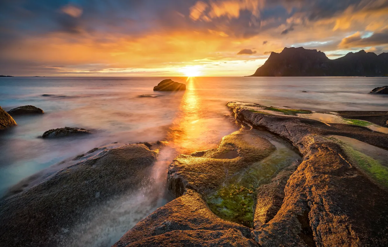 Photo wallpaper coast, Norway, Lofoten