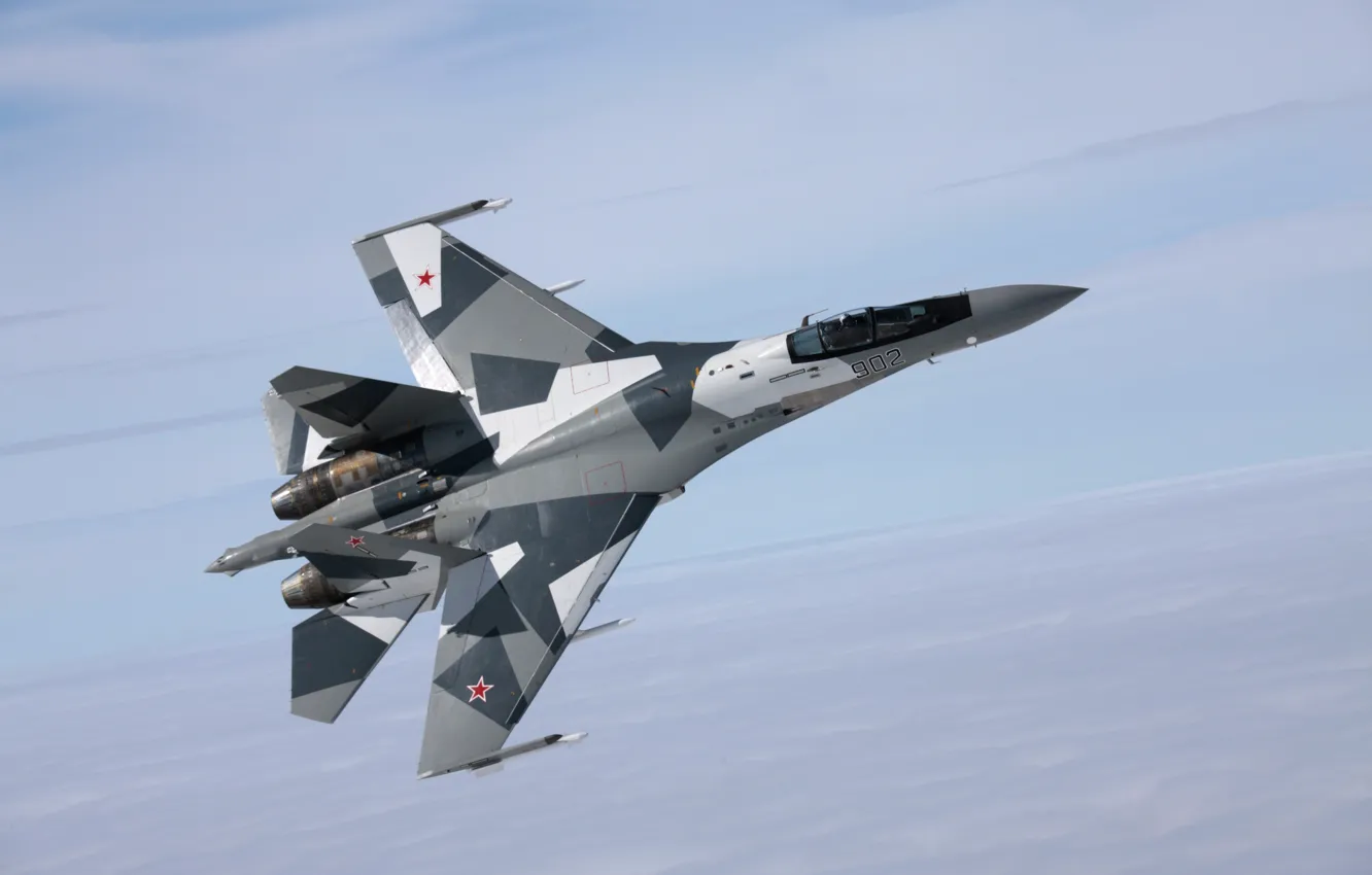Photo wallpaper flight, fighter, Su-35