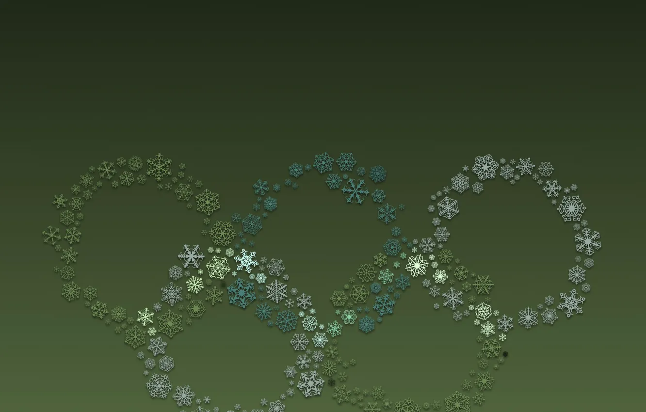 Photo wallpaper circles, snowflakes, abstraction, green, background, Wallpaper, pattern, texture
