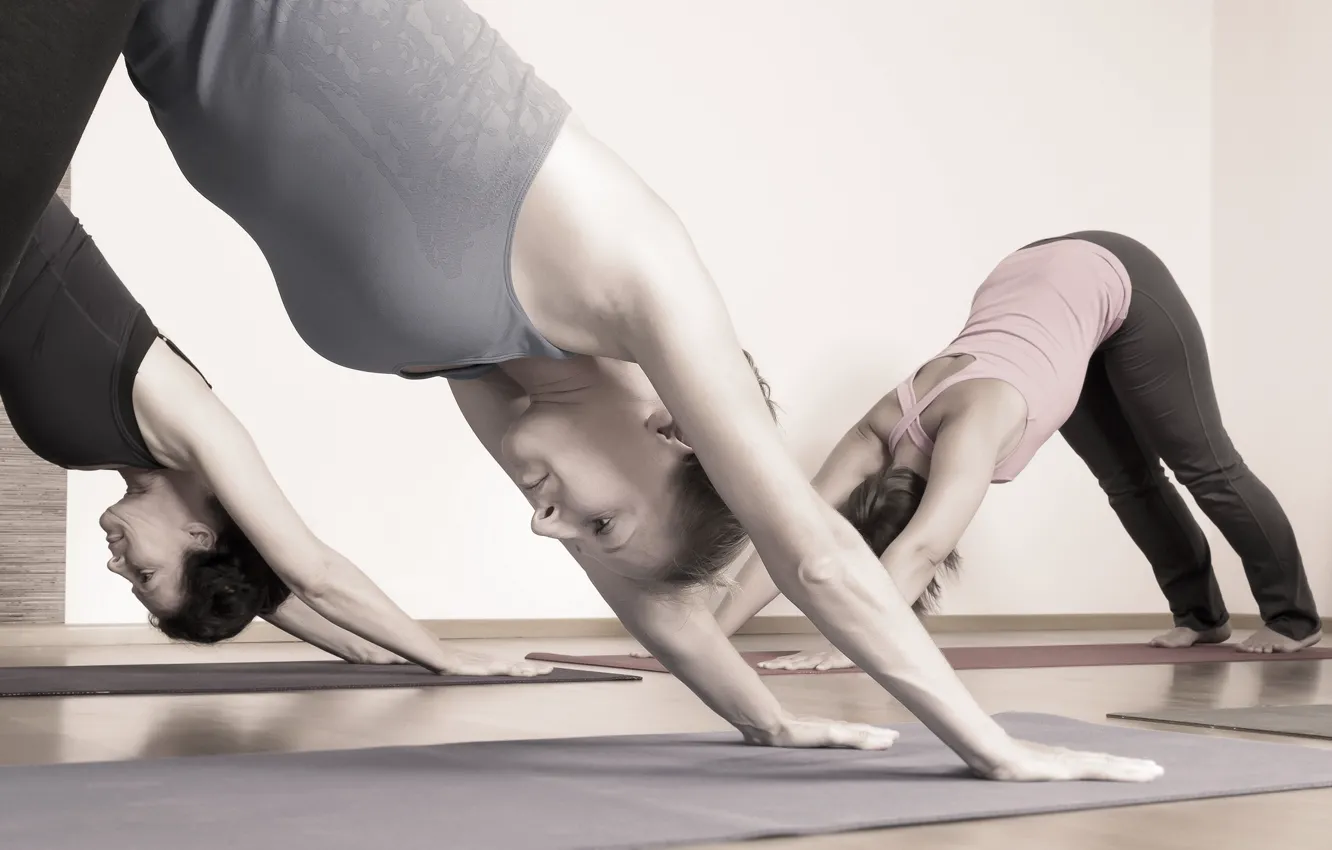 Photo wallpaper position, group yoga, yoga class
