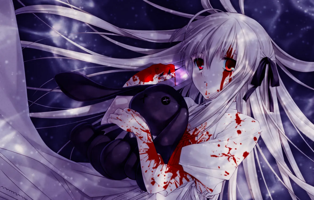 Photo wallpaper loneliness, fear, blood, spot, pain, depression, loneliness for two, Yosuga no Sora