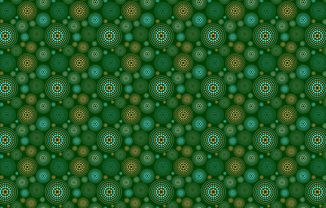 Photo wallpaper green, pattern, ornament