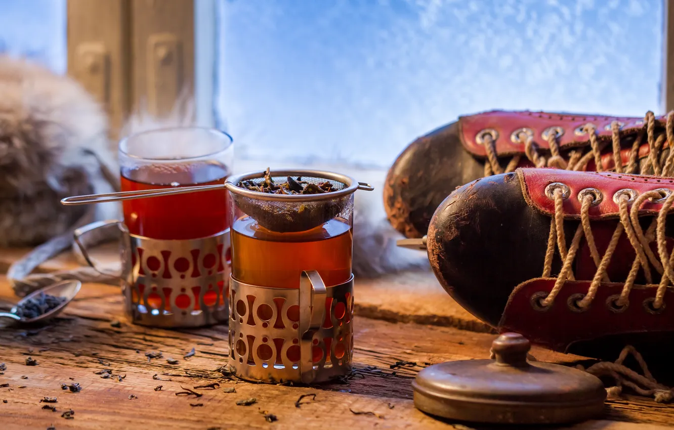 Photo wallpaper new year, Christmas, Christmas, winter, merry christmas, tea