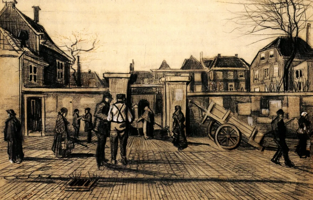 Photo wallpaper Vincent van Gogh, The Hague, Entrance to the, Pawn Bank