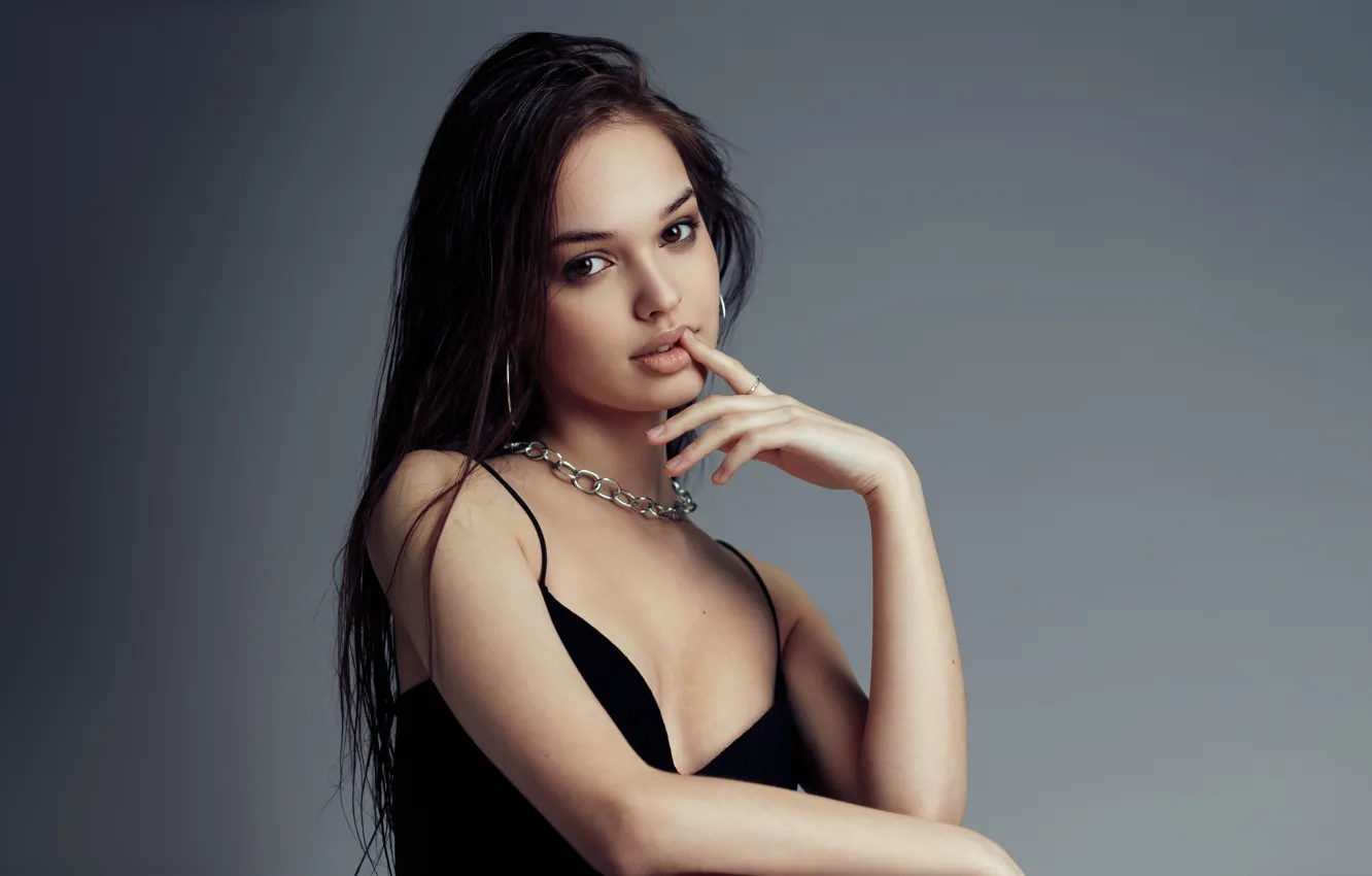 Photo wallpaper girl, lips, hair, look, Youth, Evelina, Evgeniy Bulatov, Evgeny Bulatov