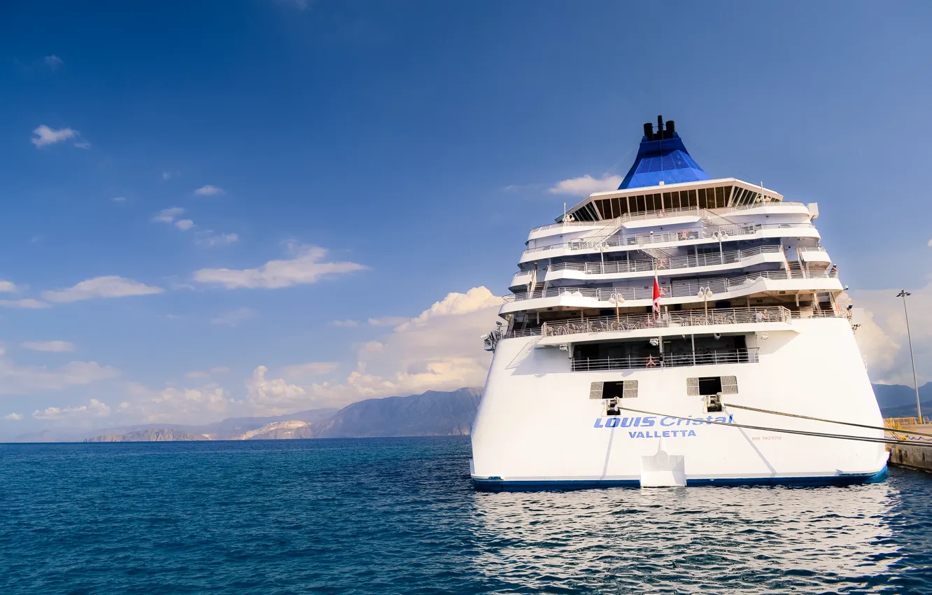 Photo wallpaper sea, ship, beauty, liner, turquoise, mooring, cruise liner