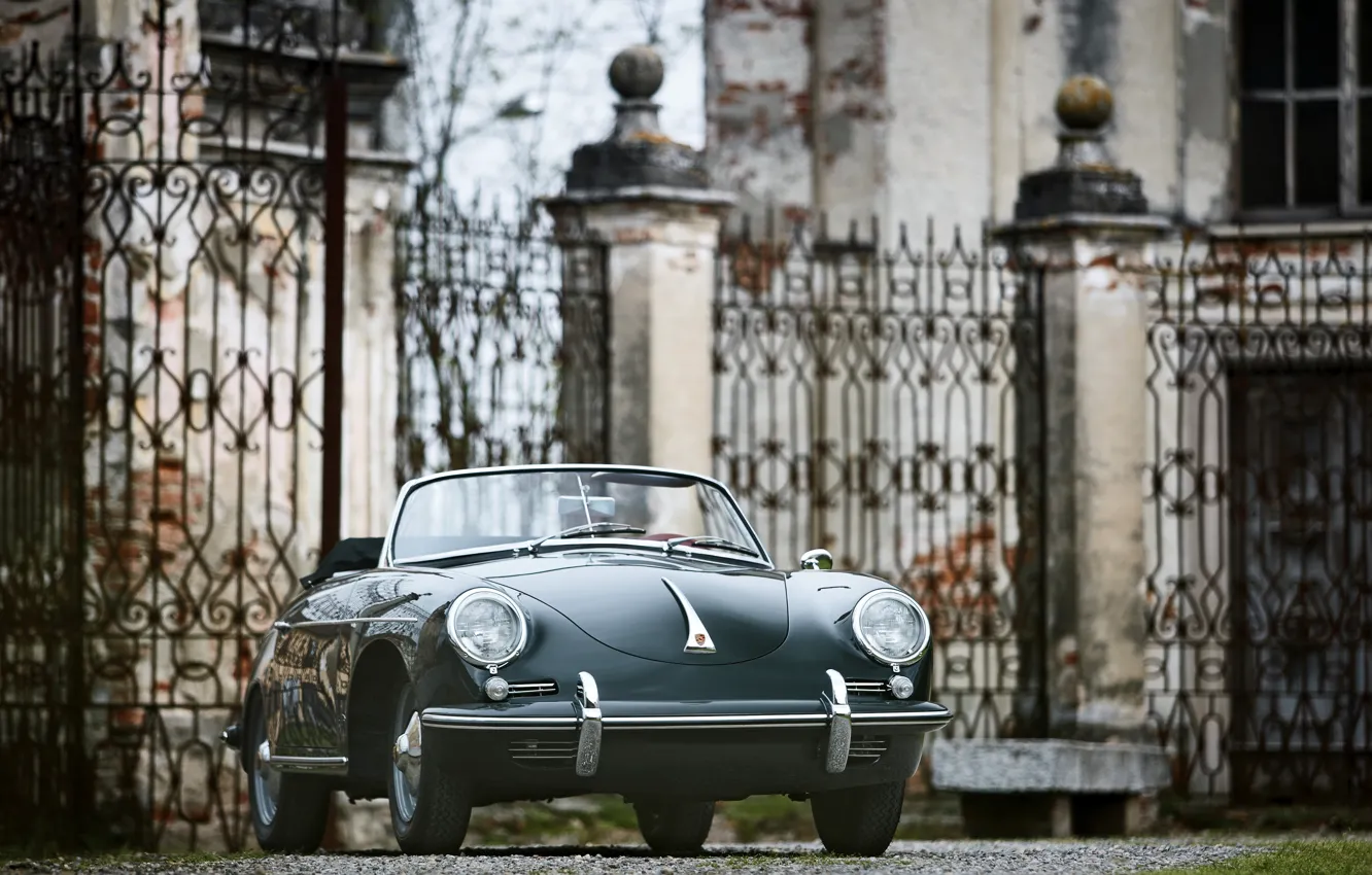 Photo wallpaper Porsche, 356, 1961, front view, Porsche 356B 1600 Super Roadster