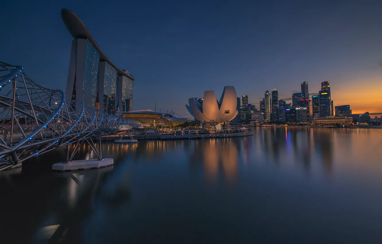 Photo wallpaper home, the evening, panorama, Singapore