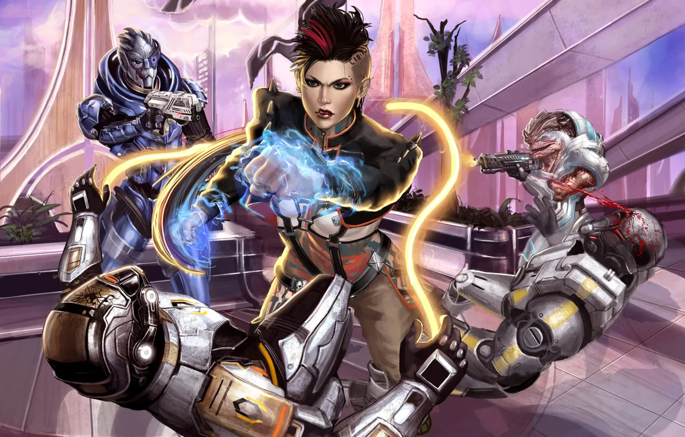 Photo wallpaper mass effect, Jack, cerberus, garrus vakarian, urtnod grant