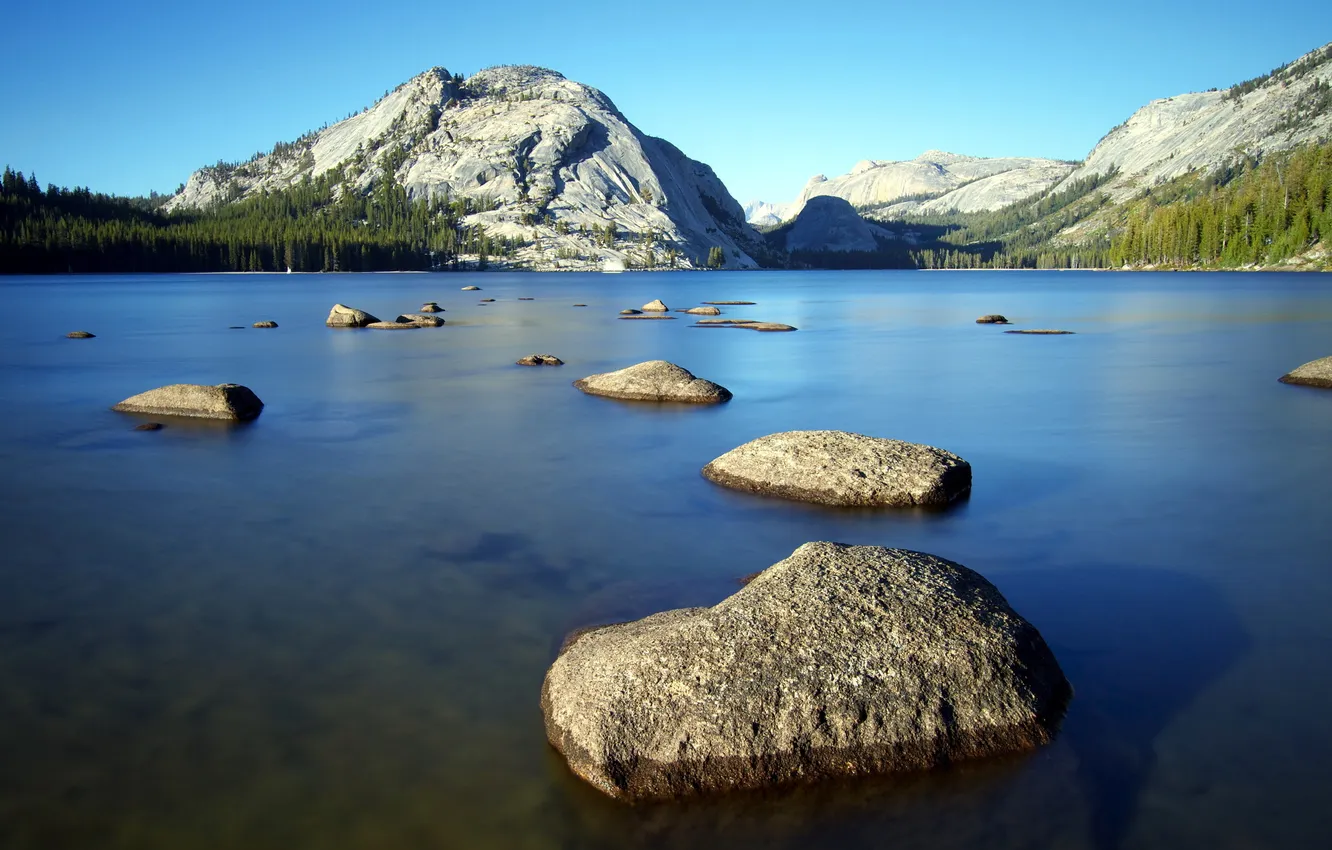 Photo wallpaper landscape, mountains, lake