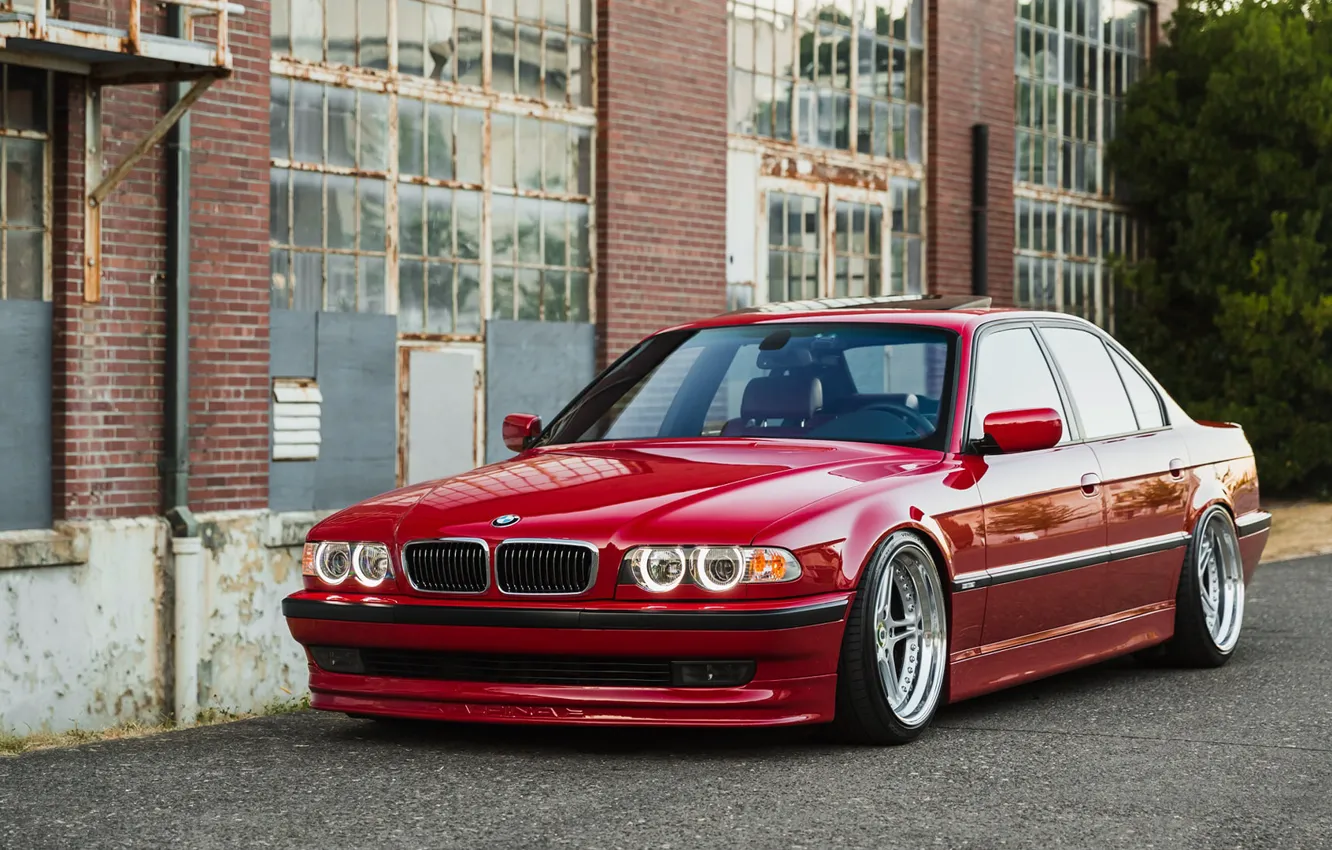 Photo wallpaper BMW, 740, RED, E38