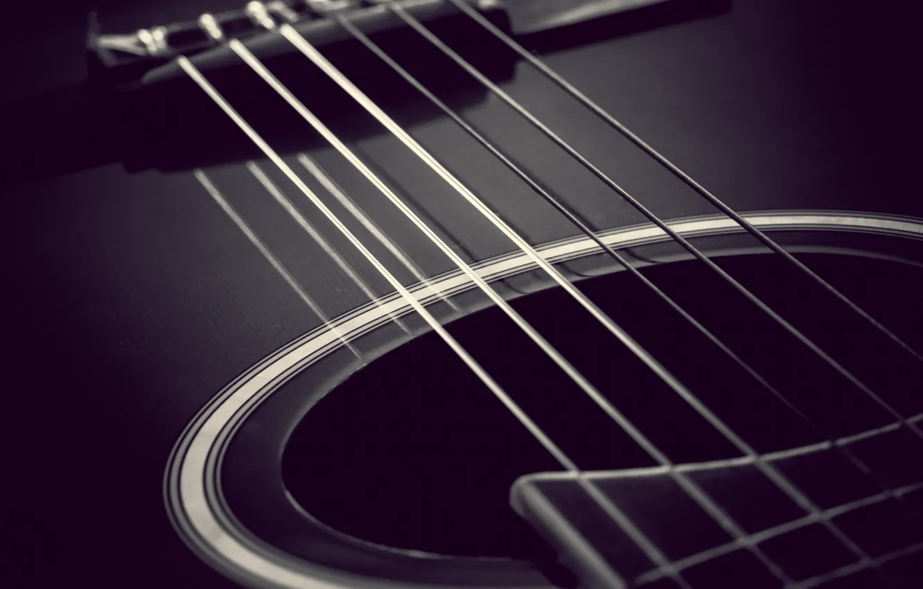 Photo wallpaper macro, music, guitar