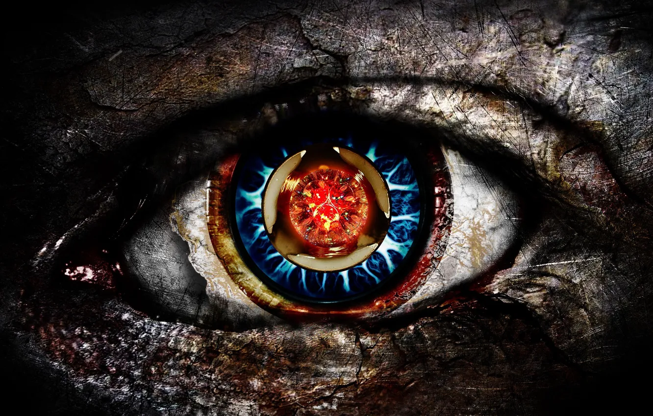 Photo wallpaper eyes, rust, sracek