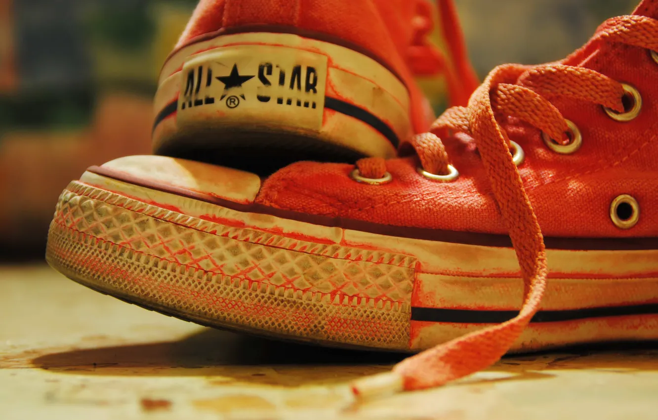 Photo wallpaper red, sneakers, All Star
