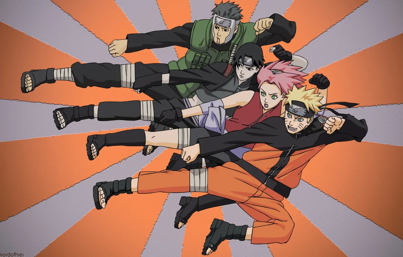 Photo wallpaper anime, art, Naruto, Naruto, team 7