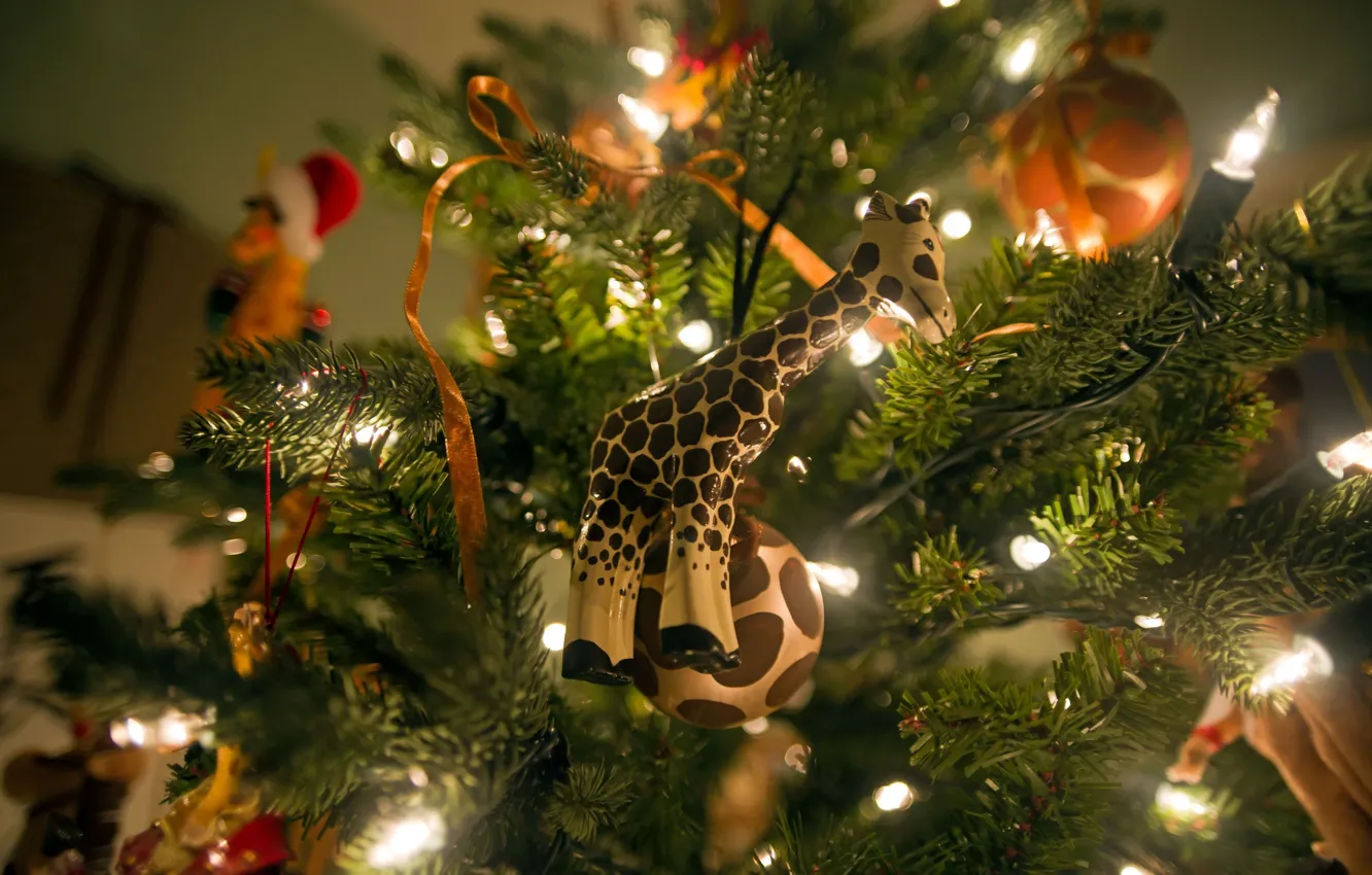 Photo wallpaper lights, mood, holiday, toys, tree, new year, garland