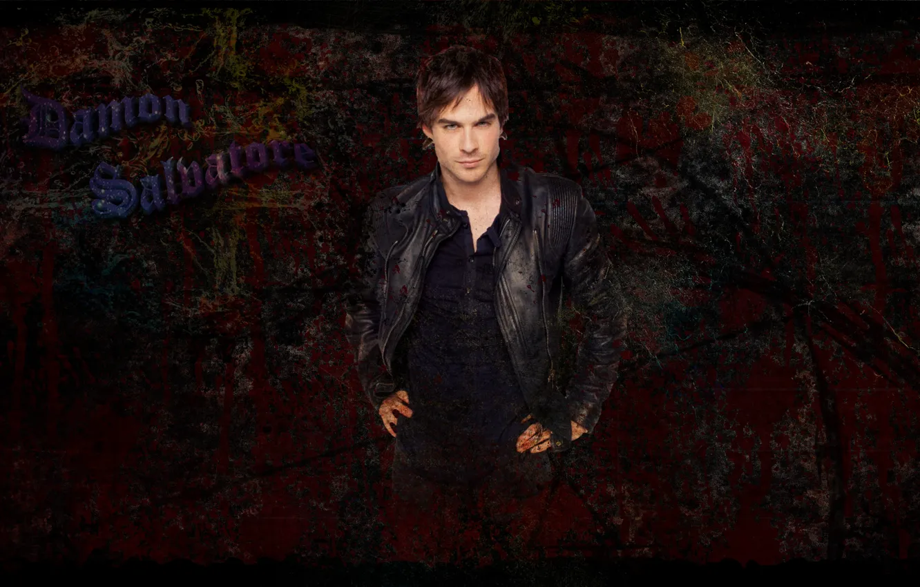 Photo wallpaper black, the series, the vampire diaries, vampires, Ian somerhalder, Damon Salvatore