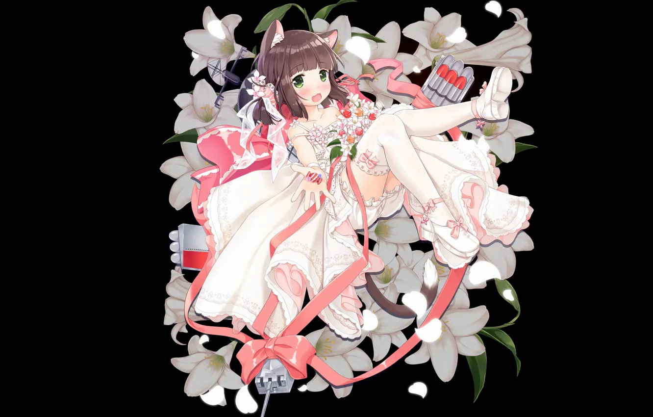 Photo wallpaper flowers, Lily, candy, girl, Azur Lane
