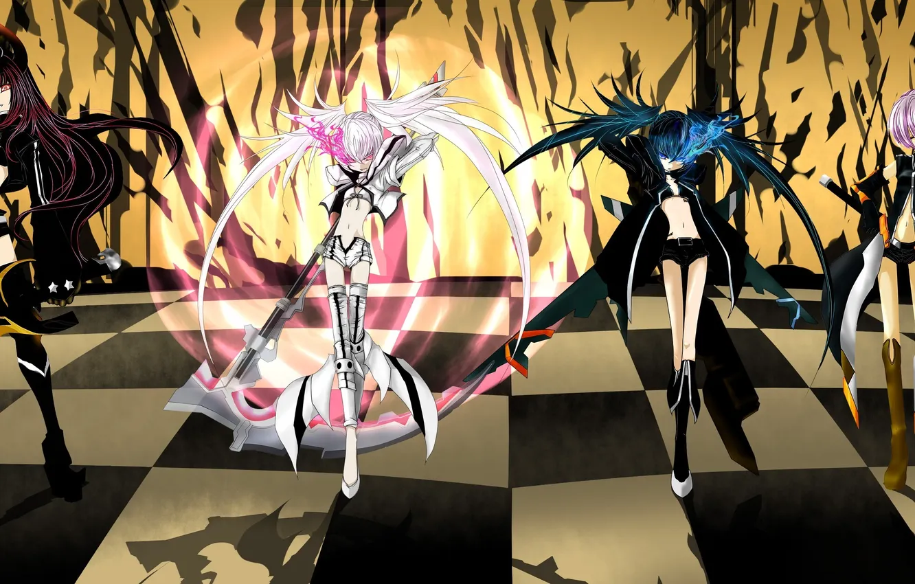 Photo wallpaper weapons, girls, magic, sword, anime, art, horns, braid