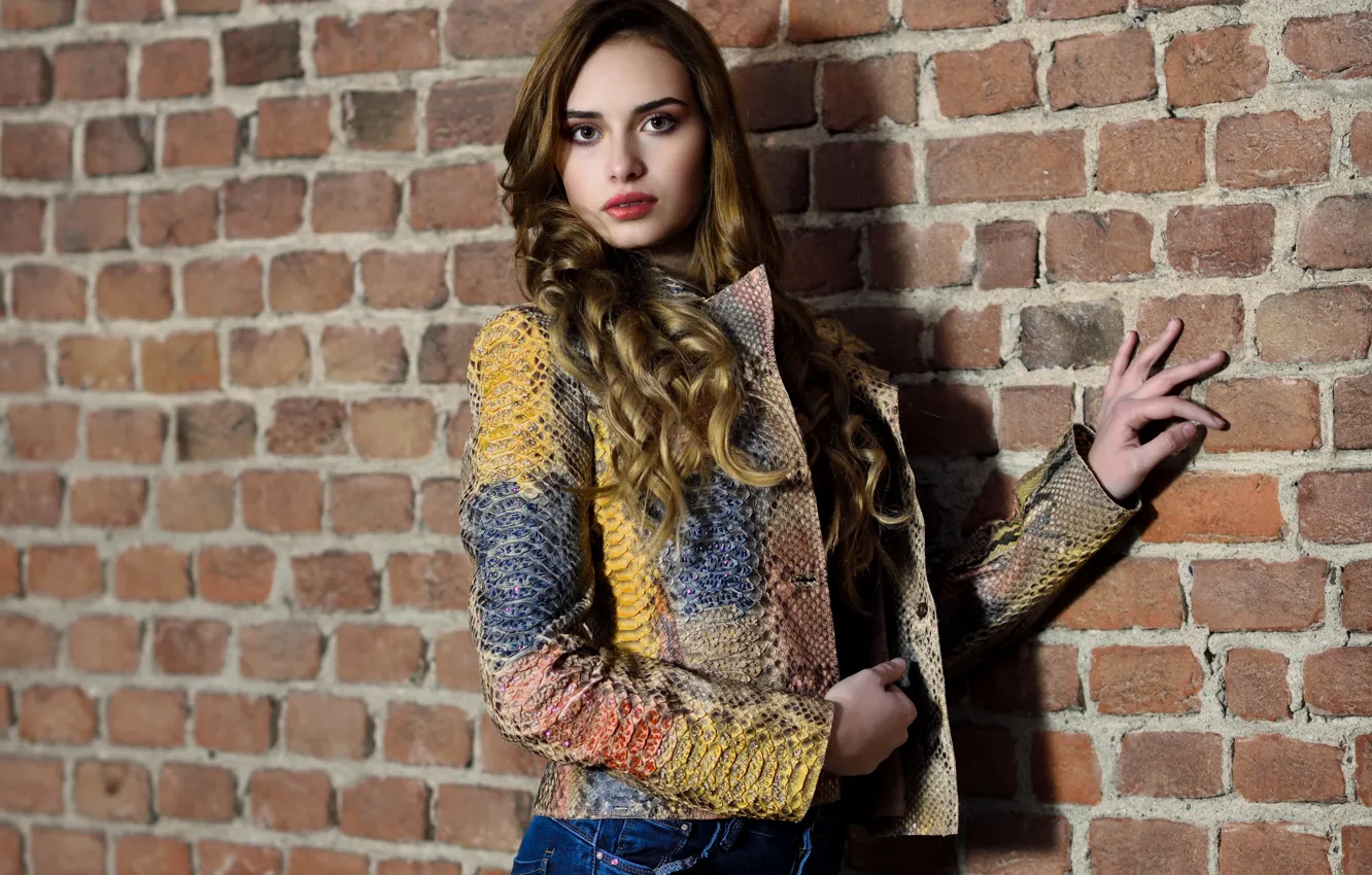 Photo wallpaper look, girl, model, curls