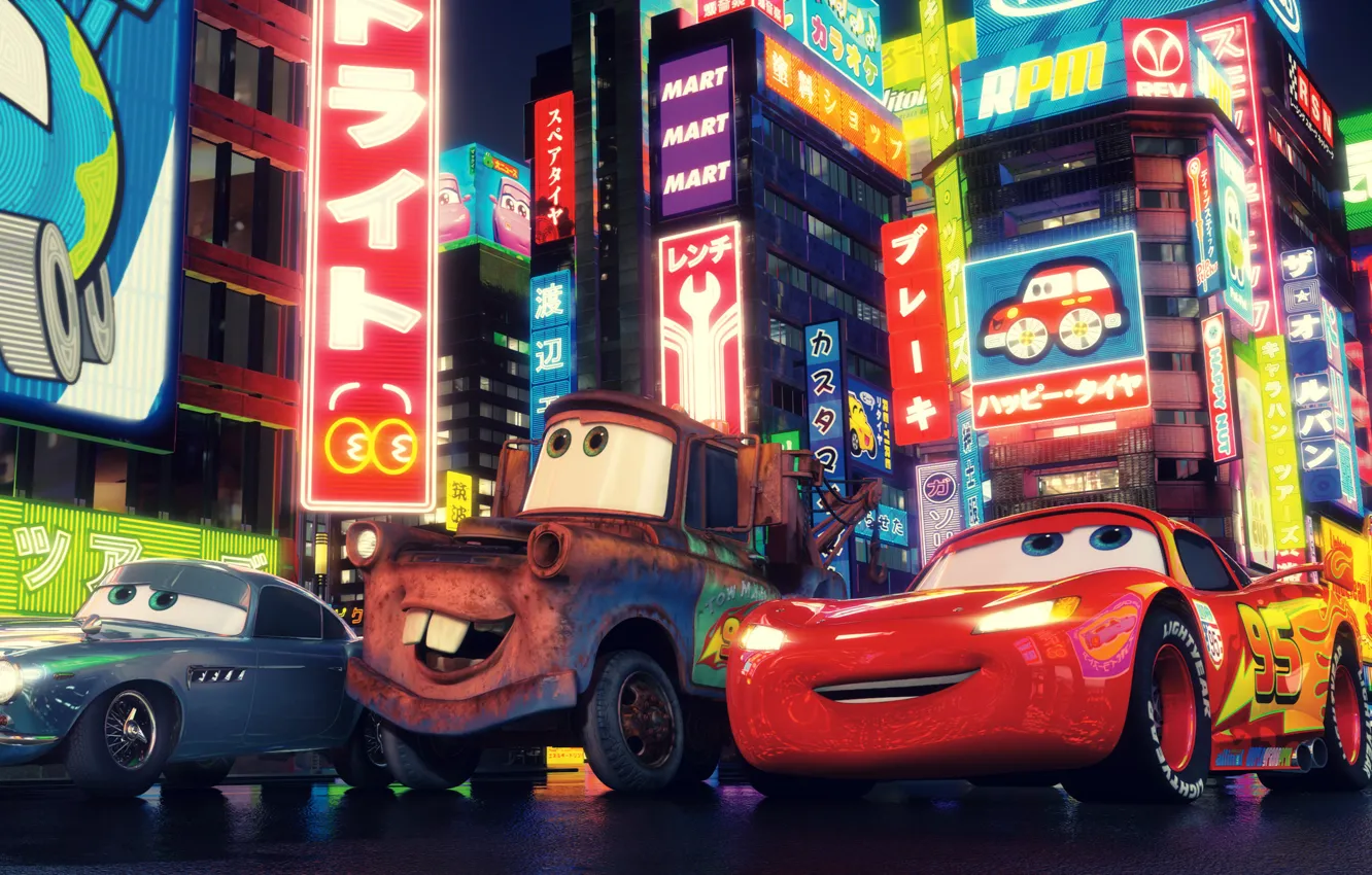 Photo wallpaper cartoon, Pixar, cars 2, cars 2, Walt Disney