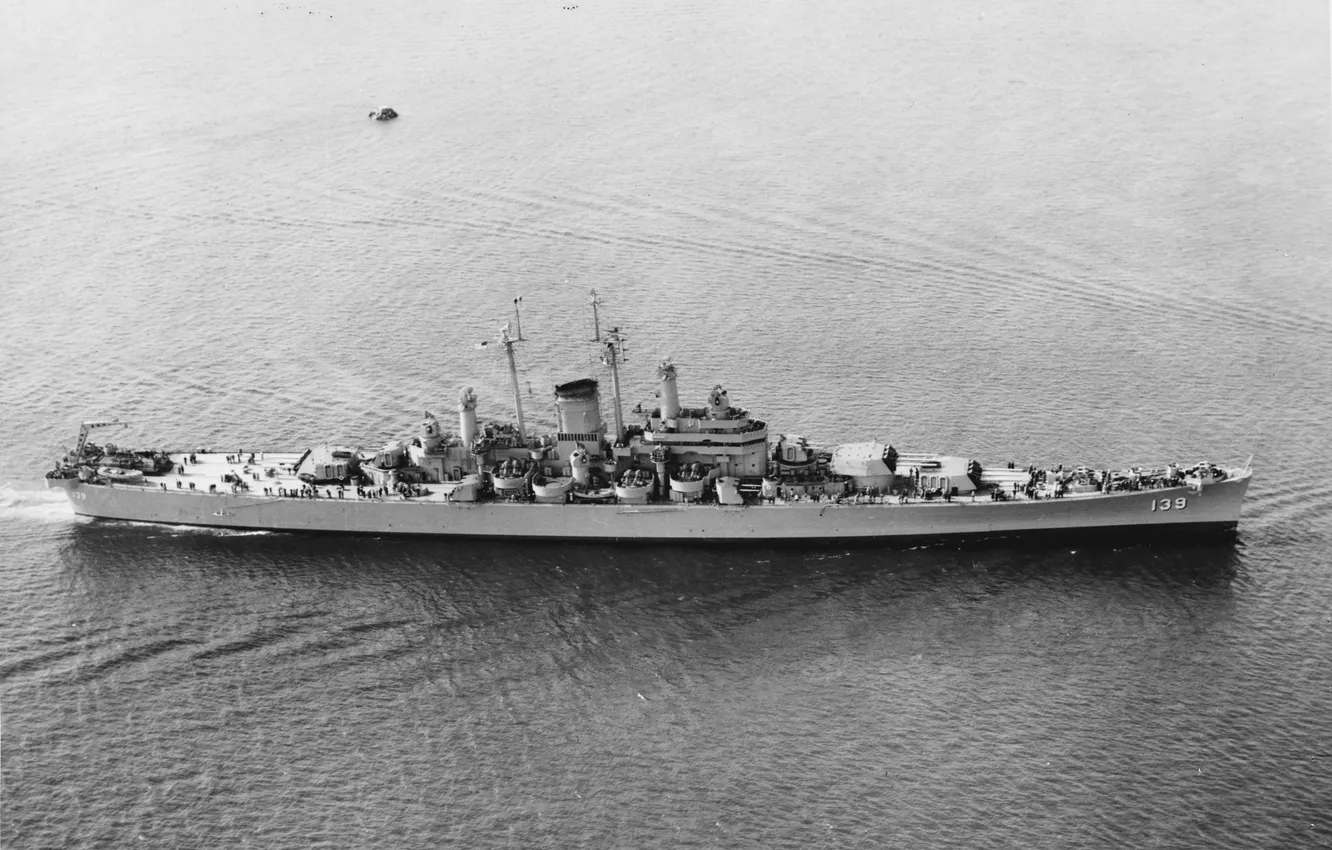 Photo wallpaper 1949, USS Salem (CA 139), At Sea, Heavy Cruiser