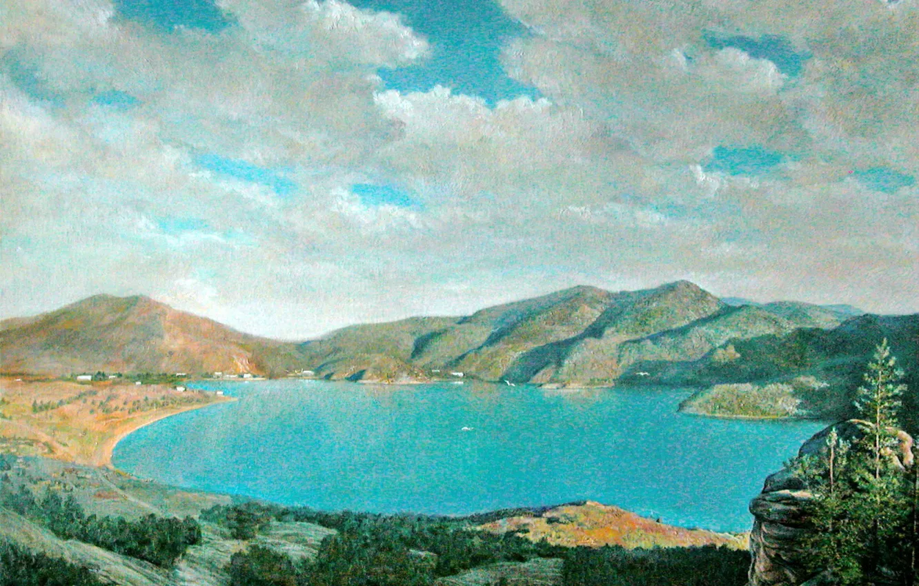Photo wallpaper lake, stones, hills, Aibek Begalin, Two thousand nine, Bayanaul