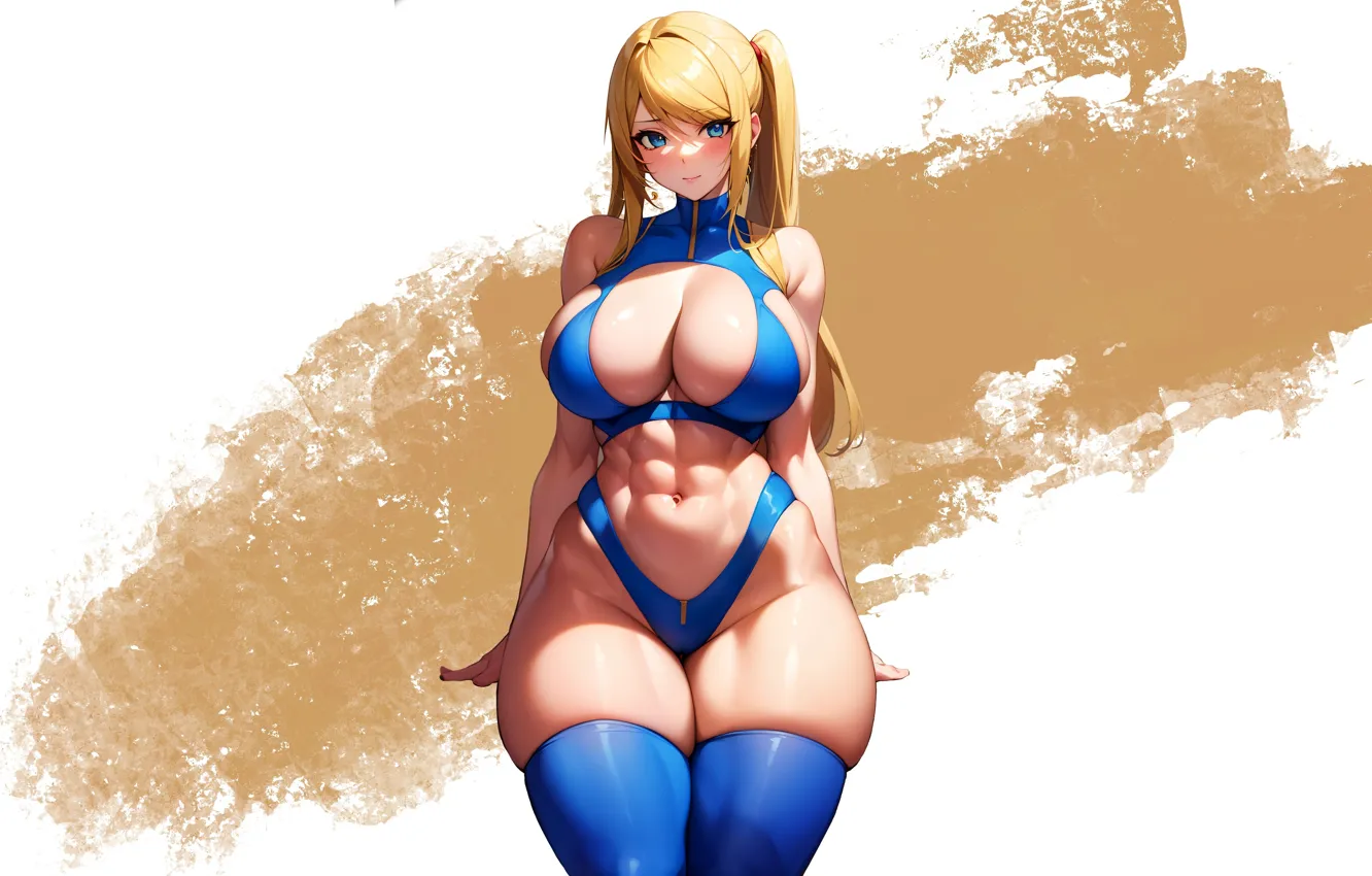 Photo wallpaper girl, hot, sexy, anime, blonde, babe, Blonde Hair, tights