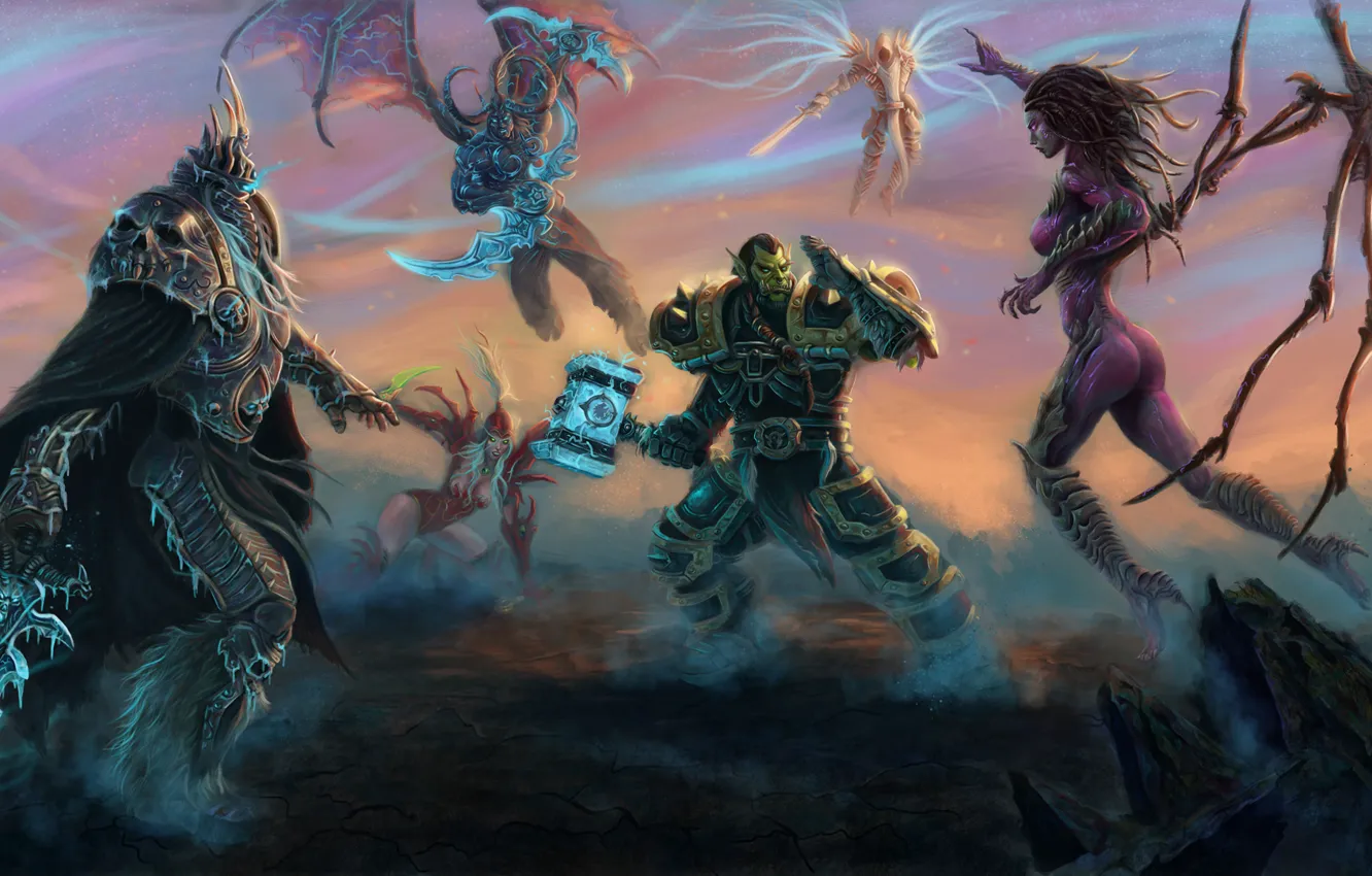 Photo wallpaper World of Warcraft, Lich King, Blizzard, Diablo, Sarah Kerrigan, Archangel, StarCraft, Illidan Stormrage