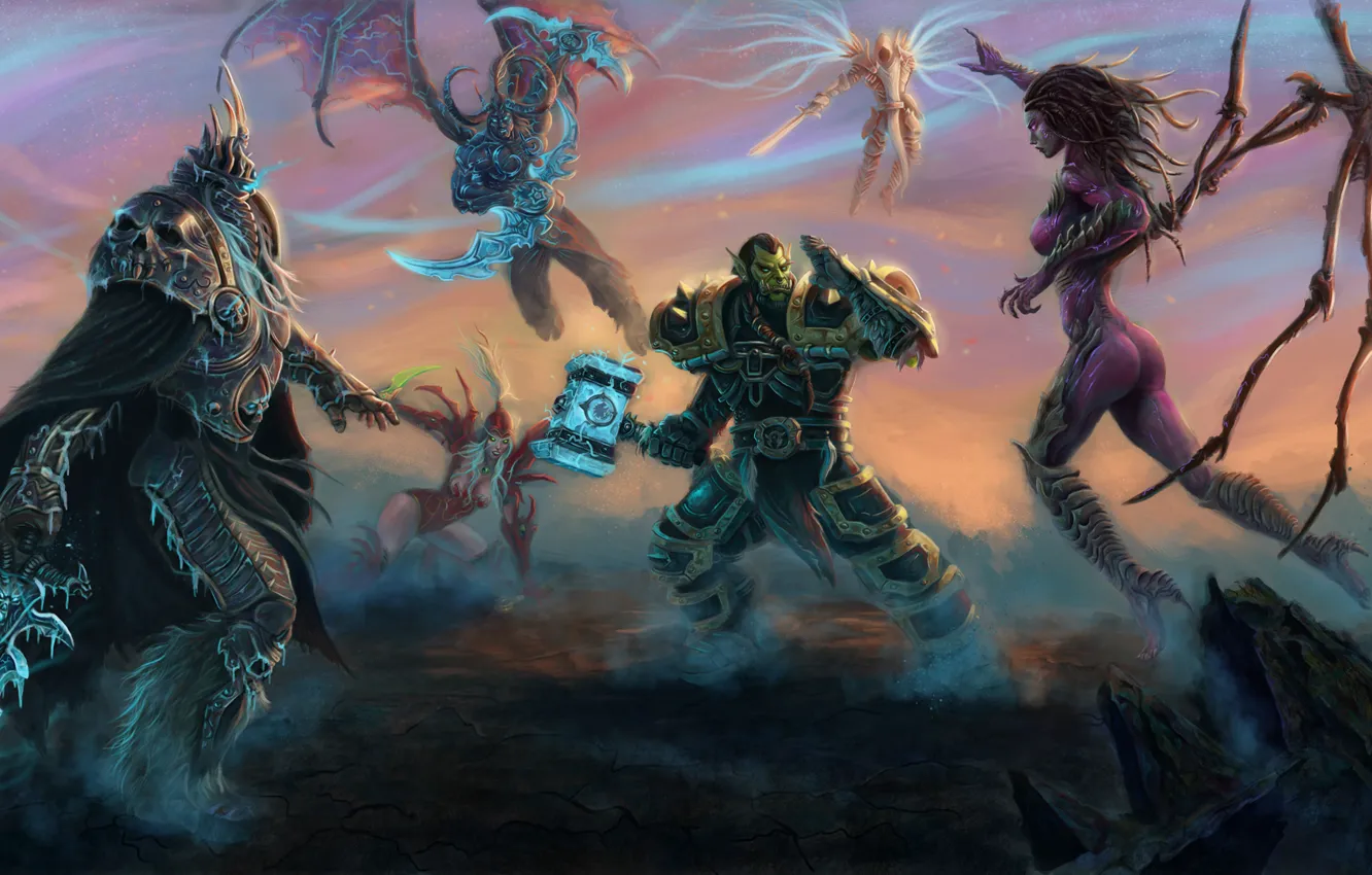 Photo wallpaper starcraft, World of Warcraft, Lich King, Blizzard, diablo, Archangel, sarah kerrigan, Arthas Menethil