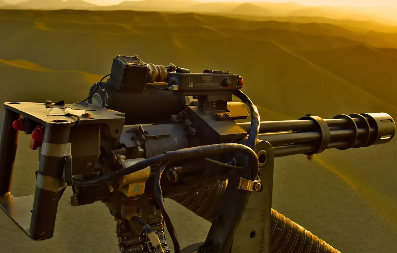 Photo wallpaper weapons, minigun m134, helicopter machine gun