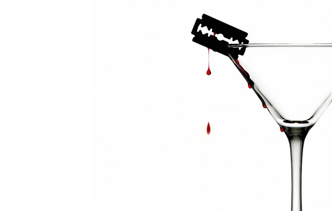 Photo wallpaper blood, minimalism, blade