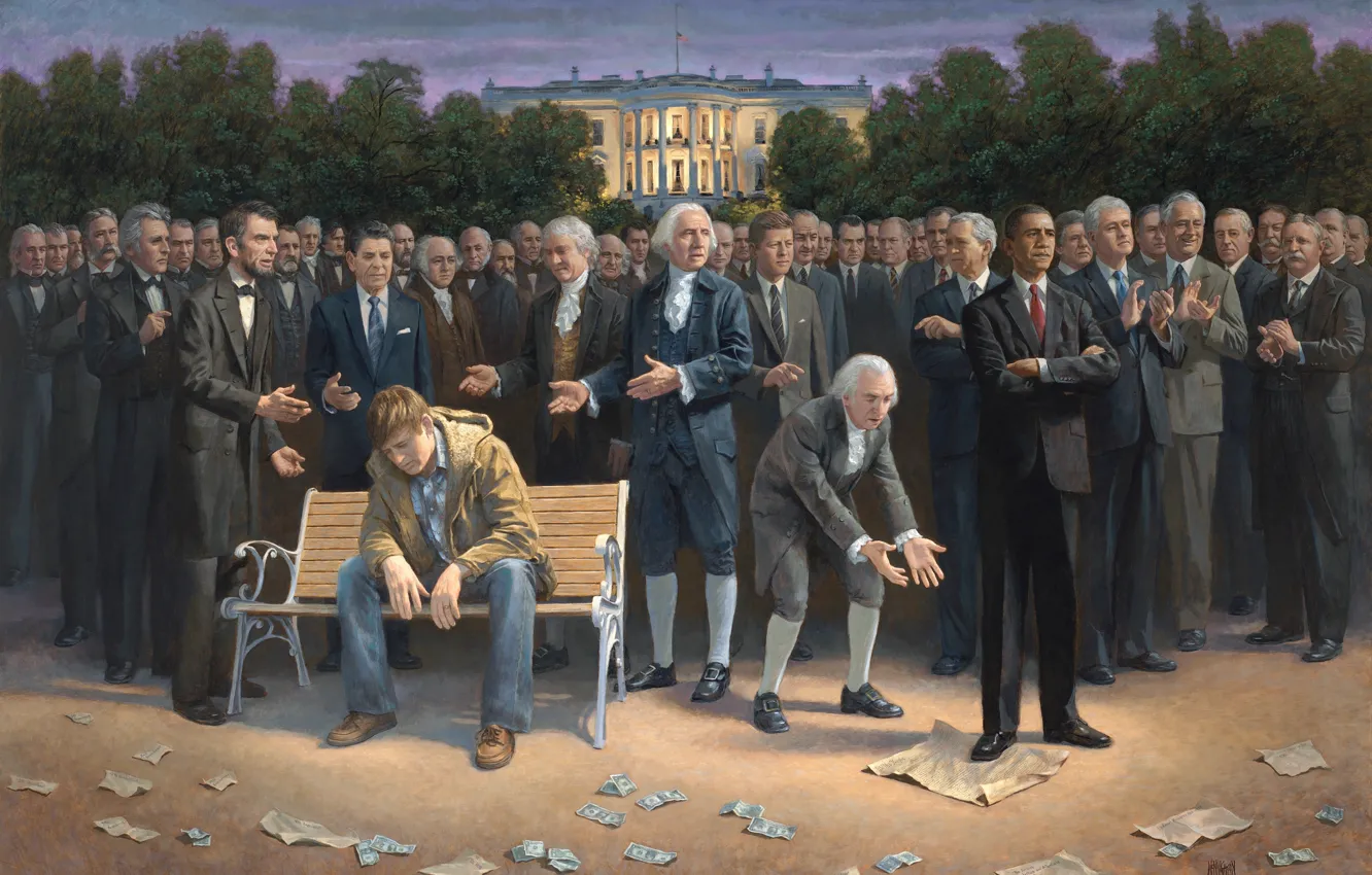 Photo wallpaper Washington, the white house, lincoln, Abraham Lincoln, barack obama, George bush bushgeorge, Barack Obama, America