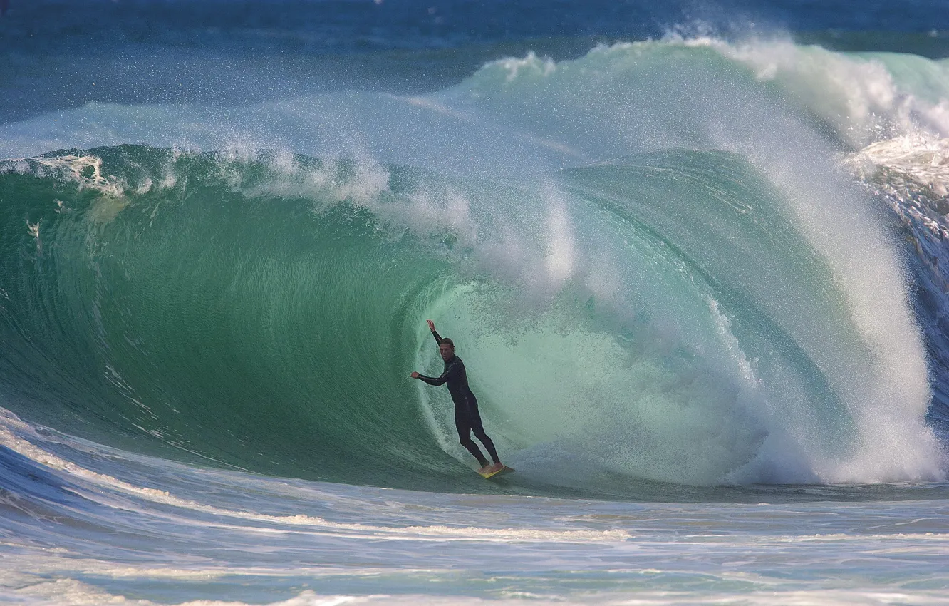 Photo wallpaper wave, the ocean, sport, surfing, tunnel, surfer