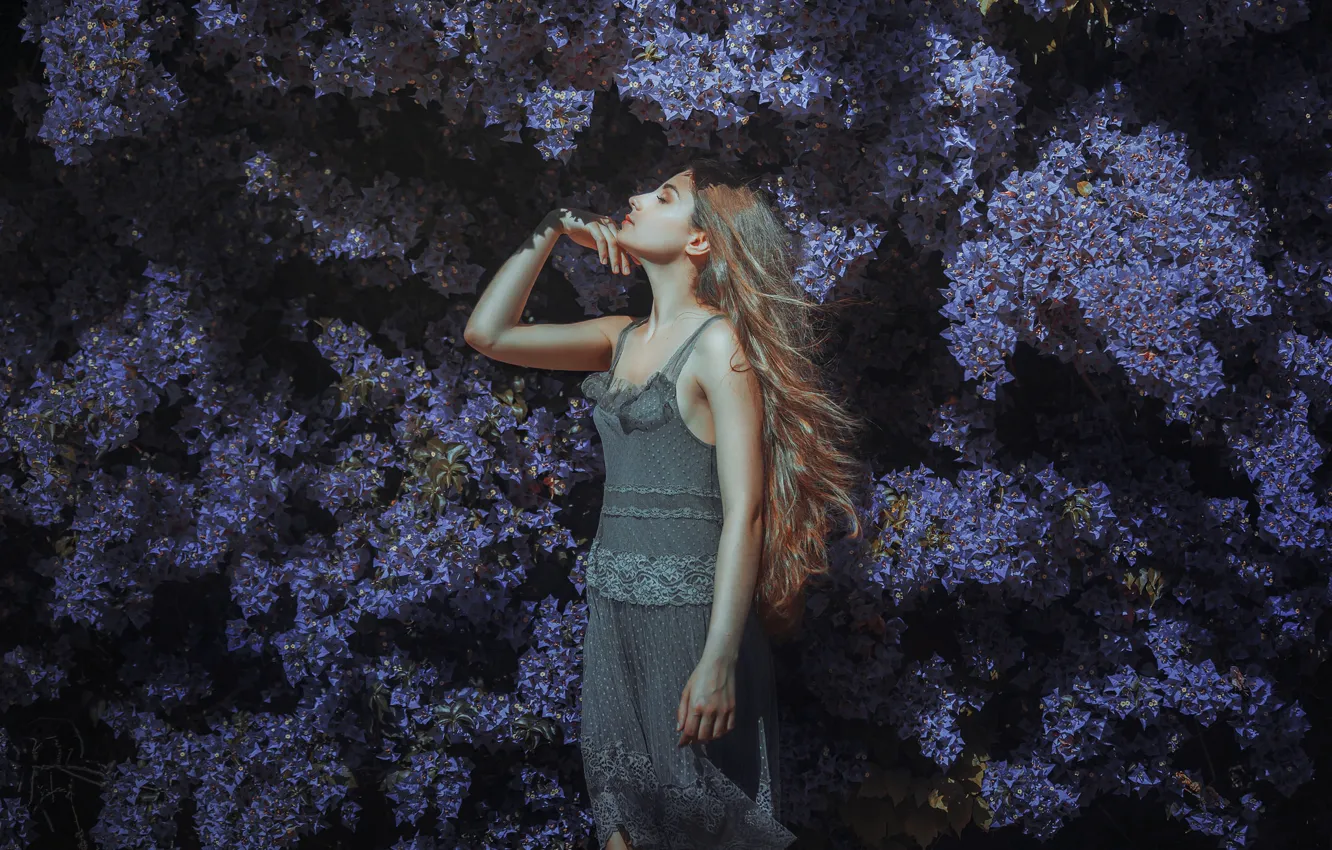 Photo wallpaper girl, flowers, Alexandra, SUMMER