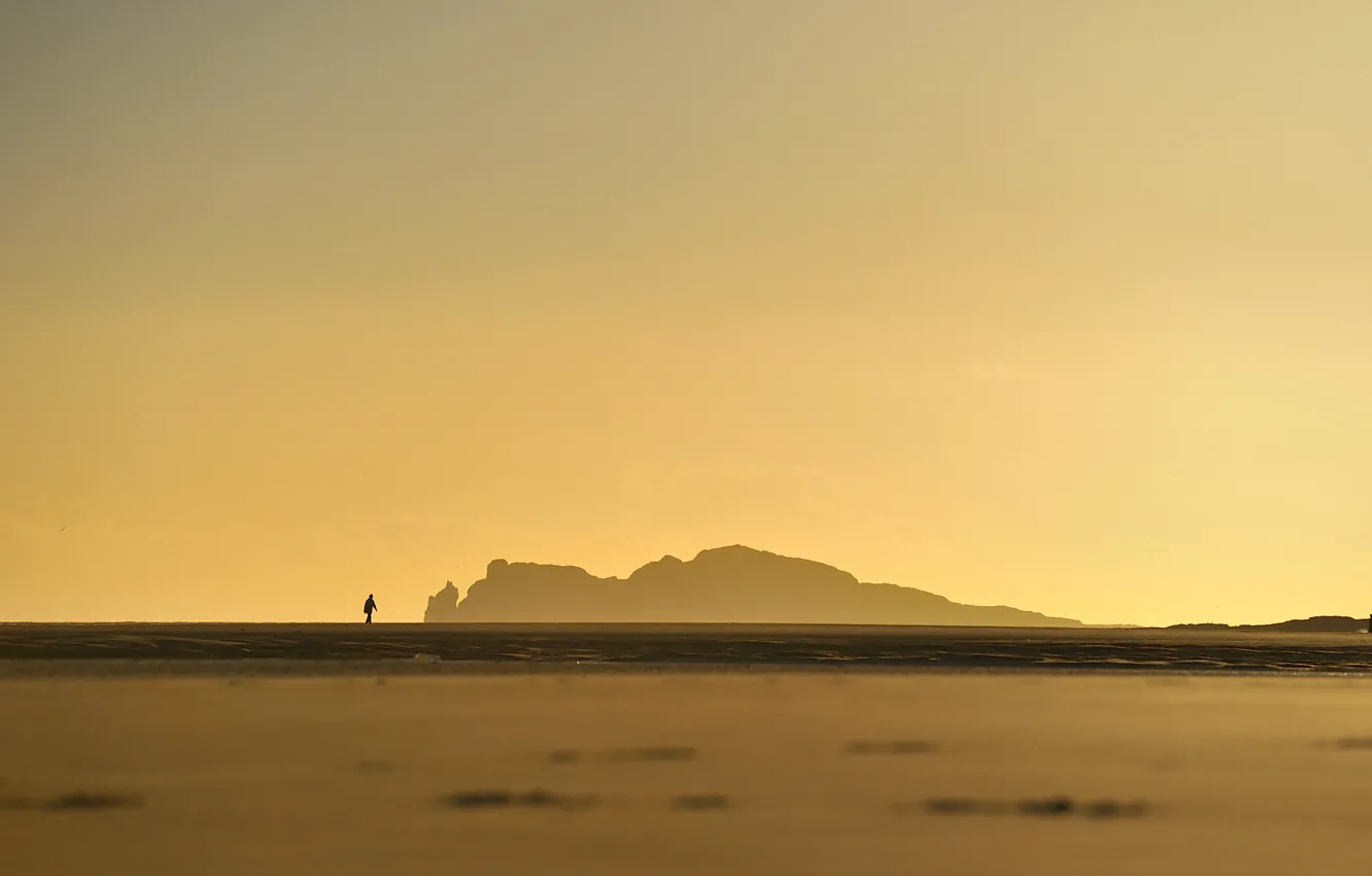 Photo wallpaper nature, people, silhouette