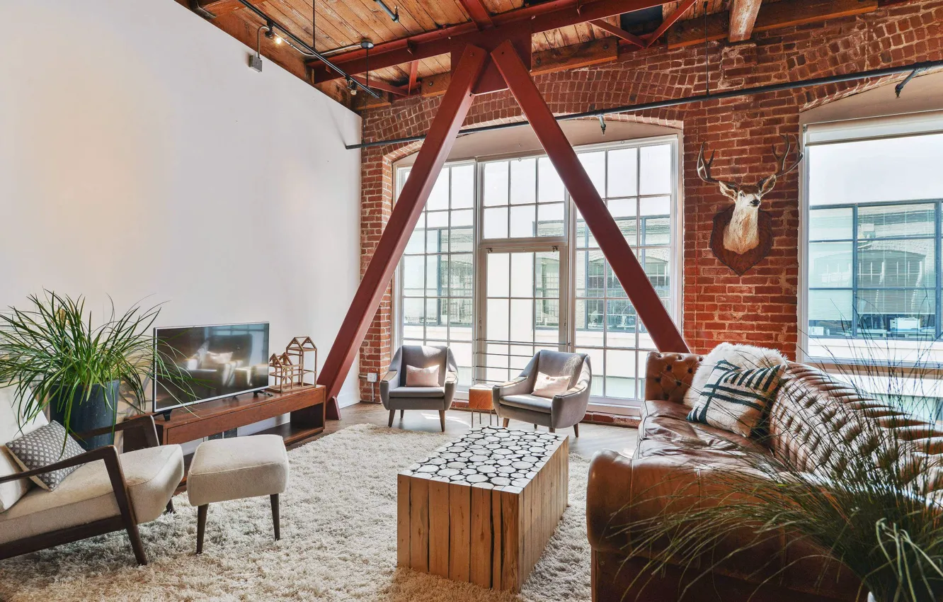 Photo wallpaper style, interior, San Francisco, California, California, South Park Home, living room, San Francisco