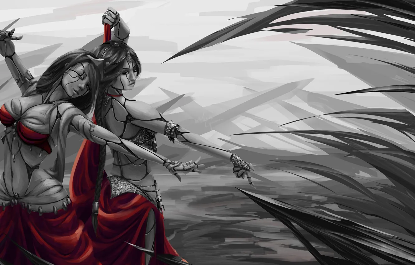 Photo wallpaper girl, doll, Red Cloth