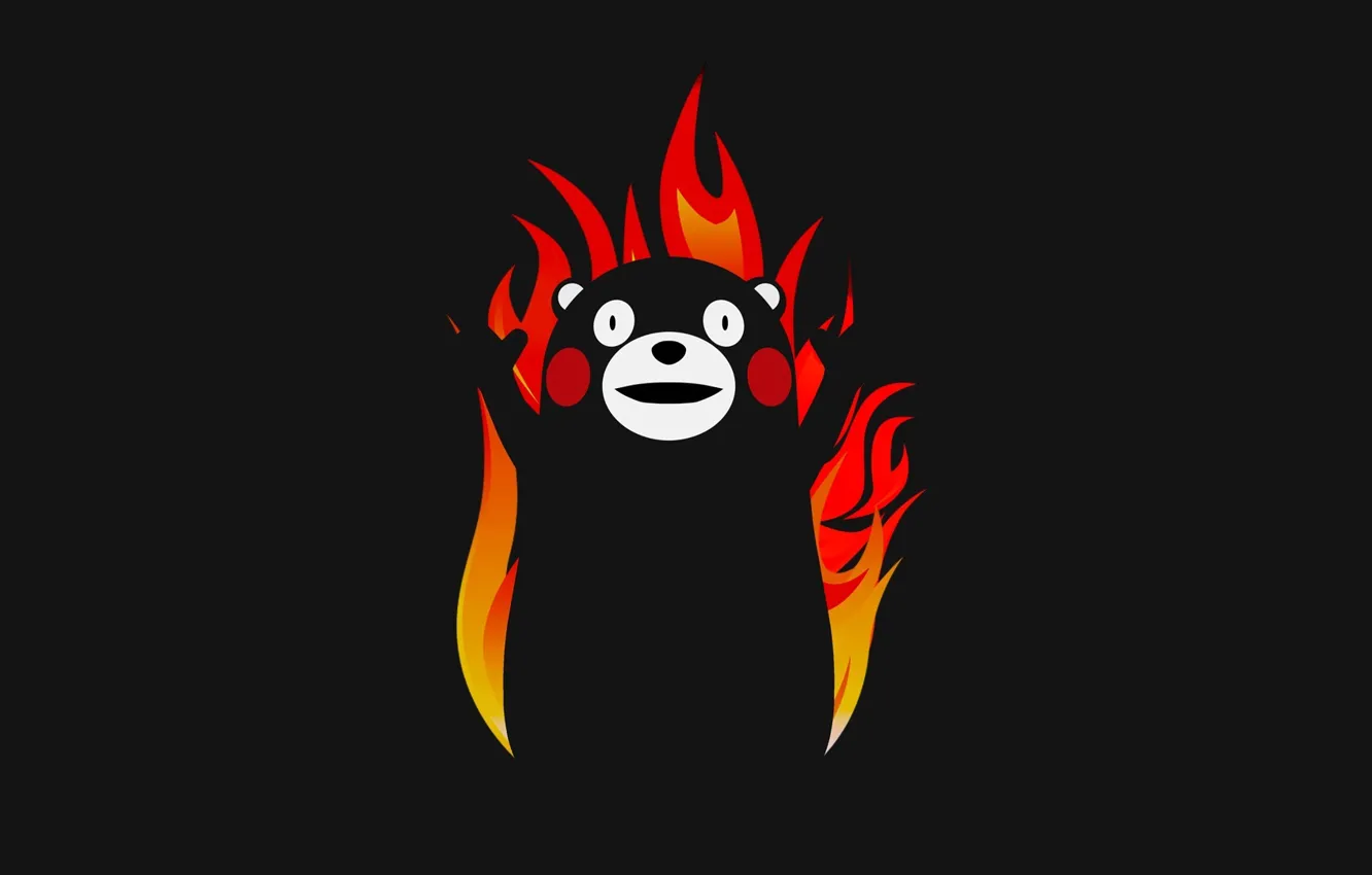 Photo wallpaper Minimalism, Bear, Black Style, Minimalism, Kumamoto Prefecture, Mascot, Why? For The Glory Of Satan, Of …