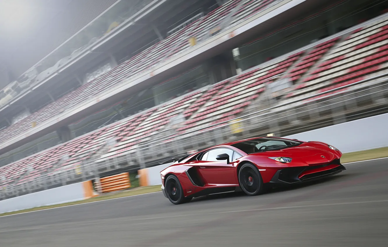 Photo wallpaper car, speed, track, Lamborghini, red, car, speed, track