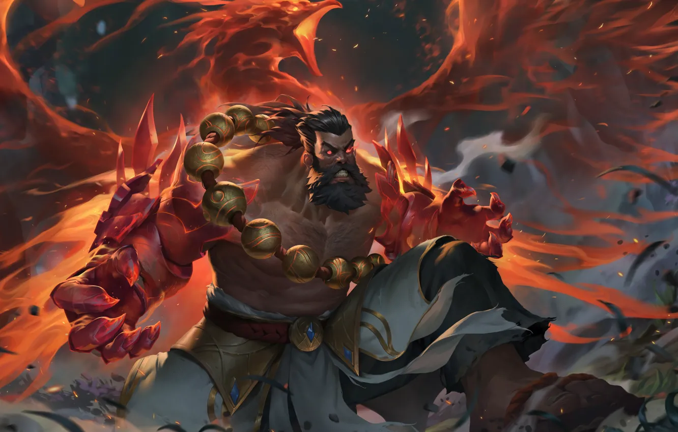 Photo wallpaper lights, flame, magic, the game, beads, game, characters, muscles